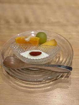 杏仁豆腐 杏仁豆腐,自家製,オレンジの写真素材