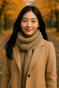 紅葉に囲まれた女性ポートレート 秋 紅葉に囲まれた女性ポートレート 秋の写真