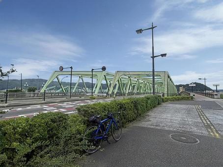 大仏橋（おさらぎばし）と松齢橋 大仏橋,松齢橋,阿武隈川の写真素材