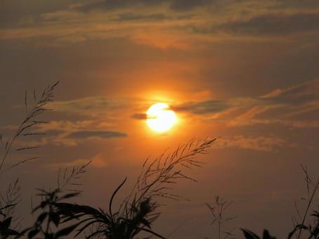夕焼け空の風景 夕暮れ,空,雲の写真素材