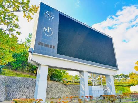 競技場の電光掲示板 電光掲示板,競技場,陸上競技場の写真素材