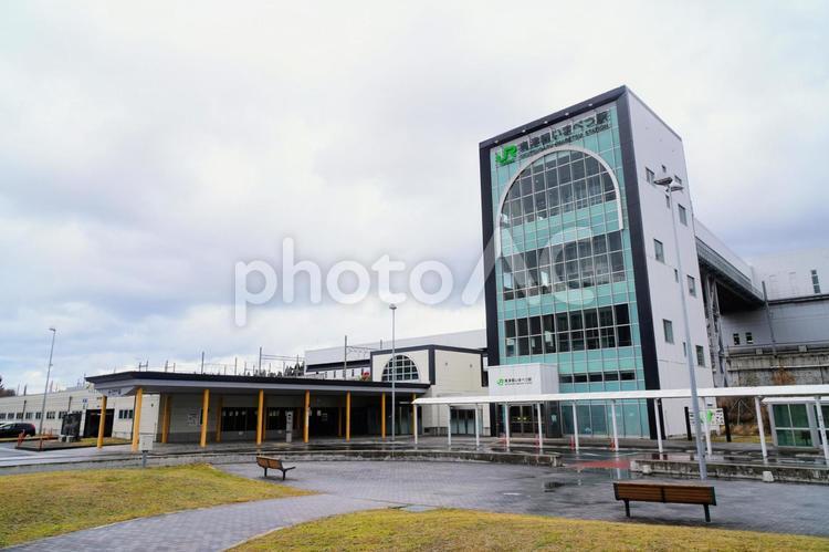 本州最北の新幹線駅「奥津軽いまべつ駅」 青森県,今別町,jr北海道の写真素材