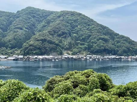 Scenery of the boat houses in the Ine inlet, ine, tango, boat house, JPG