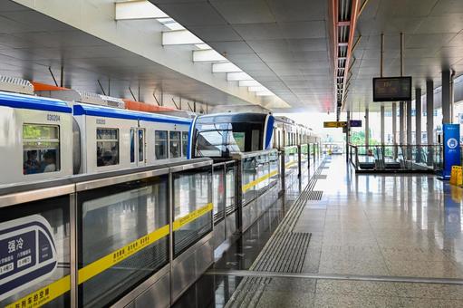 重慶・モノレール 重慶,モノレール,都市交通の写真素材