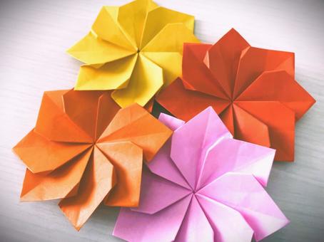 Origami work (three-dimensional dahlia flower) 5, JPG