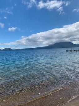 支笏湖の水面2 支笏湖の水面2 湖,北海道,水面の写真素材