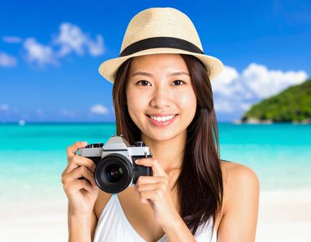 カメラ女子と南の海 カメラ女子と南の海の写真
