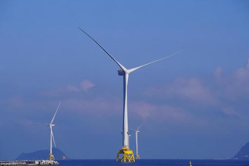 洋上風力発電機 洋上風力発電機 洋上,風力発電機,海洋の写真素材