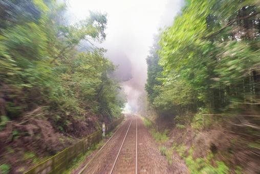 列車の最後尾から 列車の最後尾からの写真