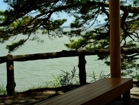 ベンチ ベンチ,松島,仙台の写真素材