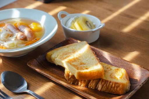 French toast and sausage soup breakfast, JPG