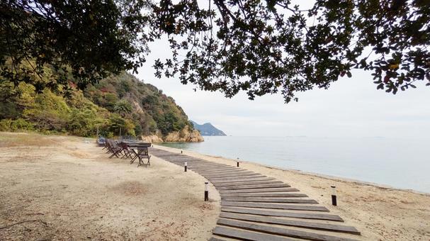 今治市馬島-02 今治市,馬島,曇り空の写真素材