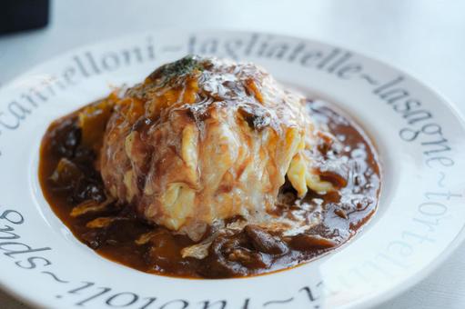 オムライス オムライス オムライス,ランチ,デミグラスの写真素材