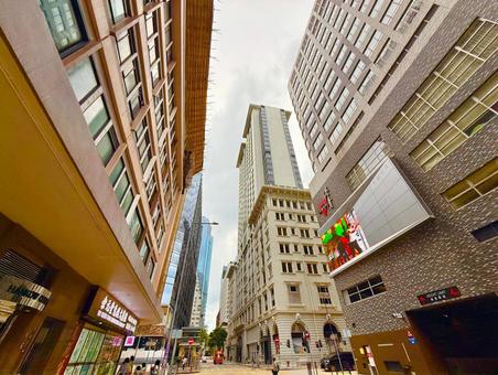 香港の摩天楼とストリート 香港の摩天楼とストリート 空,スカイライン,摩天楼の写真素材