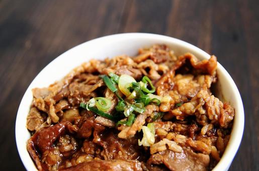 牛丼のアップ写真 牛丼のアップ写真の写真
