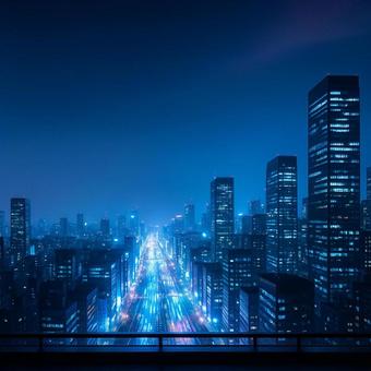 未来的な都市の夜景 未来的な都市の夜景の写真