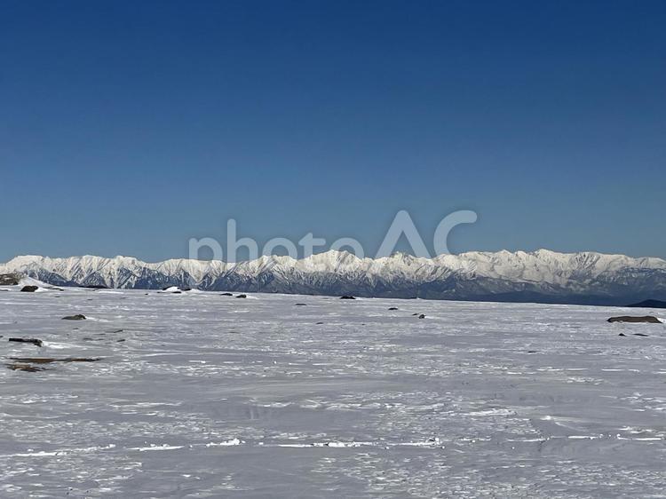美ヶ原ハイキング4　北アルプスを望む 美ヶ原,登山,北アルプスの写真素材