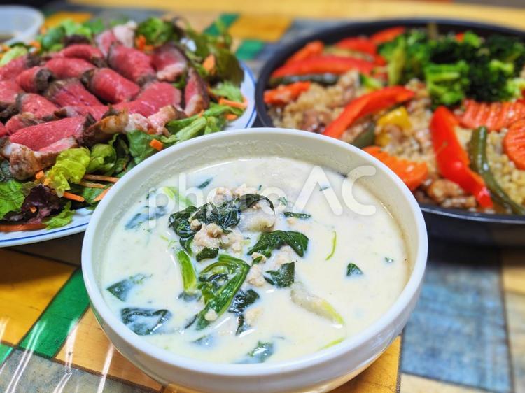クリスマスディナー２ クリスマス,食卓,シチューの写真素材