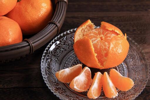 みかん　14 みかん,温州みかん,冬の写真素材