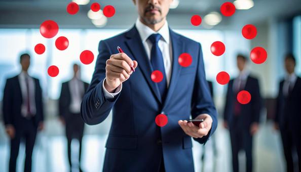 人材を選択する人事部の男性の写真