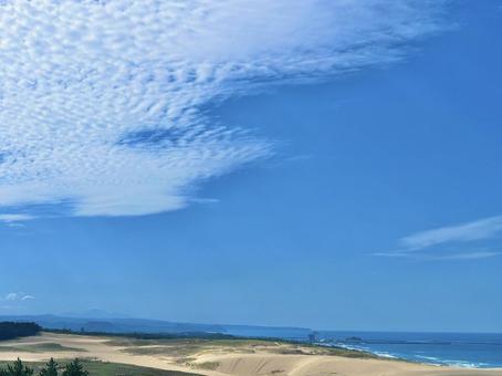 鳥取砂丘と空 鳥取砂丘と空 鳥取砂丘,砂浜,空の写真素材