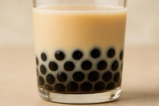 タピオカドリンク断面マクロの写真