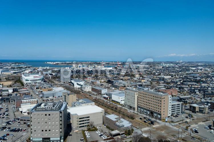 石川県金沢市の町並み・街並み・展望・景色 石川県,金沢市,北陸の写真素材
