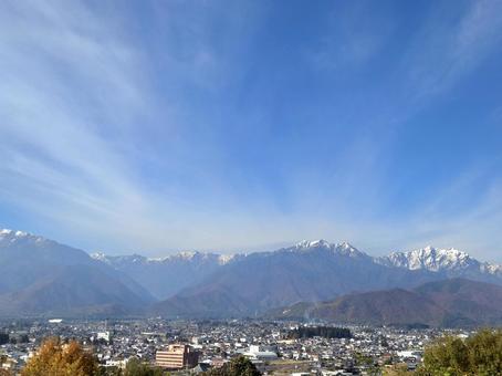 雪の北アルプス 北アルプス,雪景色,自然の写真素材