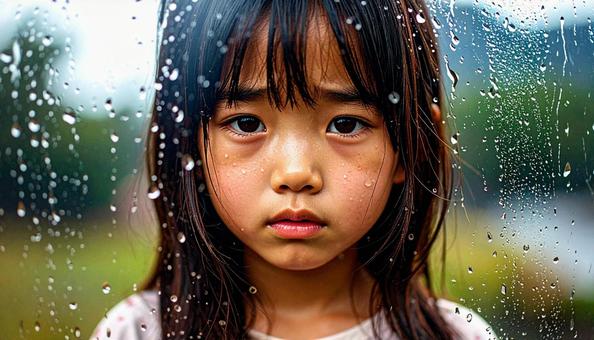 泣き顔の日本人の女の子 泣き顔の日本人の女の子の写真