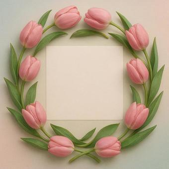 チューリップのリース チューリップのリースの写真
