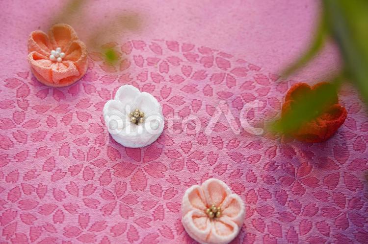 和小物、梅の花の飾りと敷物、植物 梅,花,小物の写真素材
