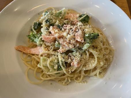 Photo, pasta, italian, salmon, 