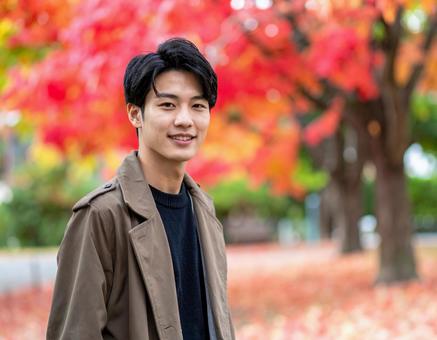 秋・紅葉の彼の写真