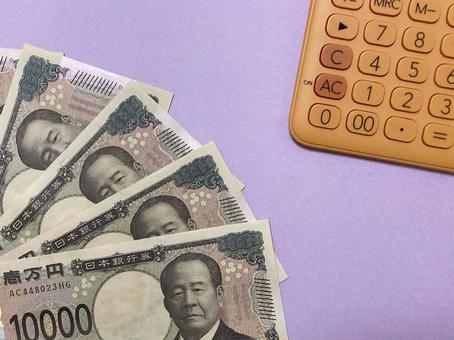 お金と計算機８ 一万円,一万円札,お札の写真素材