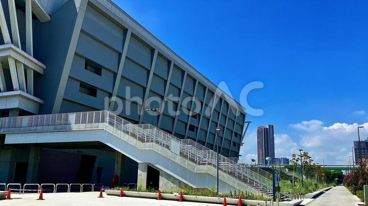 江東区にある東京アクアティクスセンター 東京アクアティクスセンター,建物,施設の写真素材