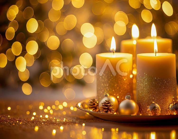 クリスマスキャンドル クリスマス,キャンドル,ろうそくの写真素材