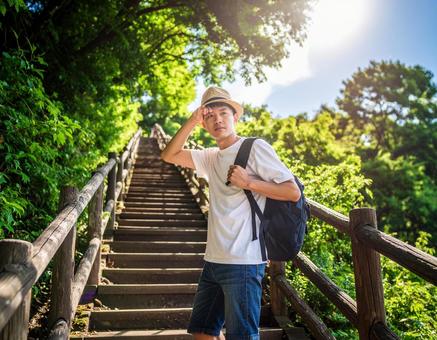 夏の階段トレーニングの写真