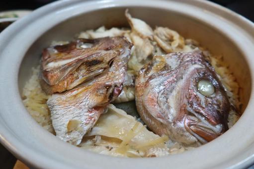 豪快鯛めし(アップ) 豪快鯛めし(アップ) タイ,鯛,お頭の写真素材