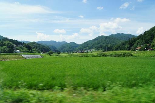 田んぼが綺麗な、田舎の風景 田んぼが綺麗な、田舎の風景 田舎,風景,山の写真素材