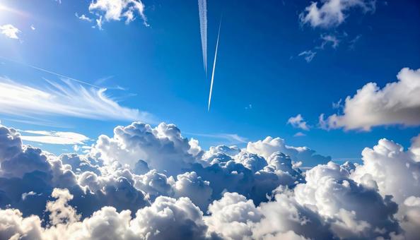 飛行機雲 飛行機雲の写真