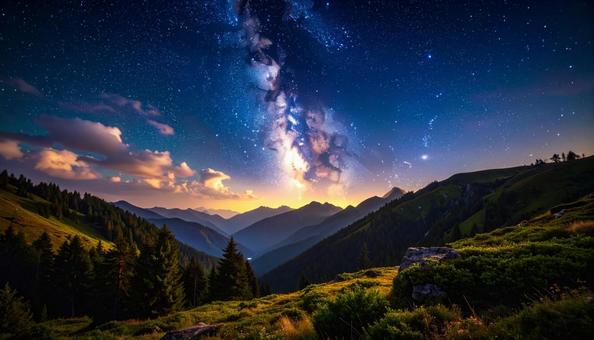 夏の夜空 夏の夜空の写真