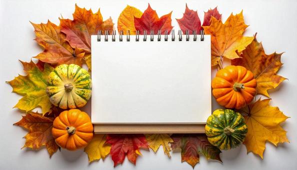 秋の画用紙フレームの写真