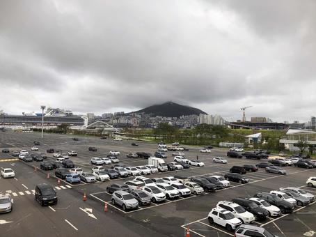 韓国 釜山港 街並み 韓国 釜山港 街並みの写真