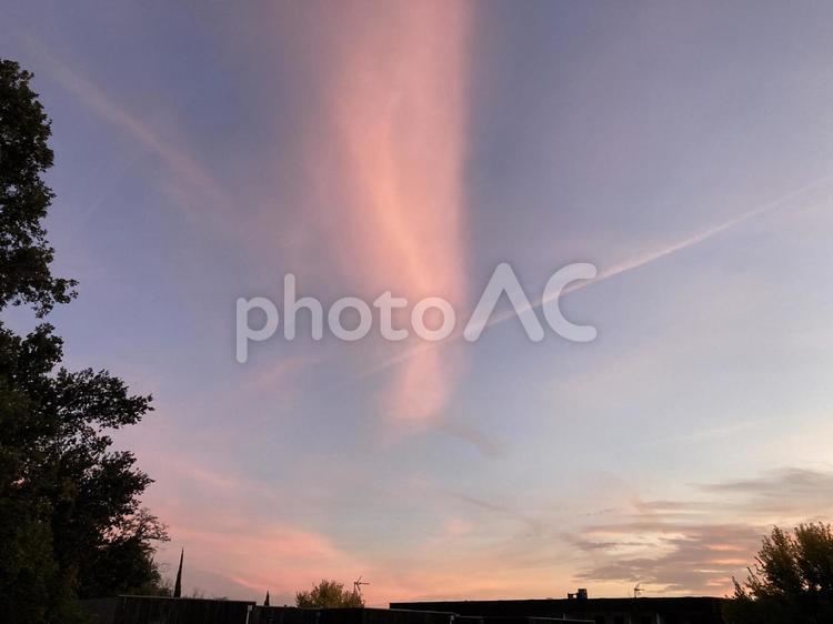 南仏の夕焼け 夕焼け,空,雲の写真素材