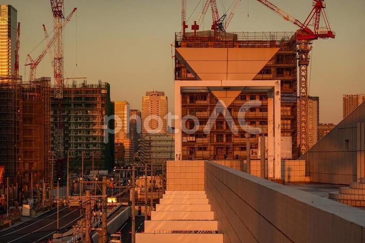 晴海埠頭　夕景 晴海埠頭,夕方,夕暮れの写真素材
