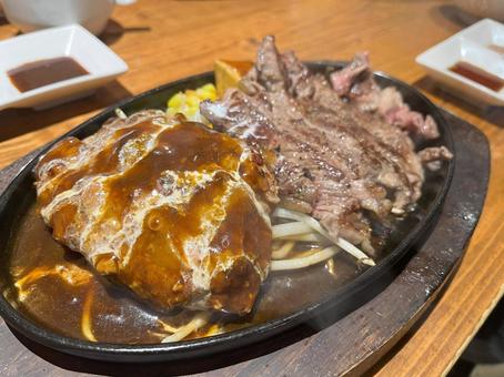 ハンバーグ ステーキ ハンバーグ ステーキ ハンバーグ,ステーキ,牛肉の写真素材