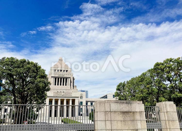 東京風景・国会議事堂 国会議事堂,千代田区,永田町の写真素材