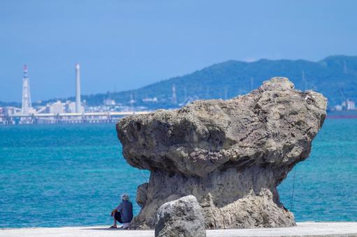 オジーと岩陰 オジーと岩陰の写真