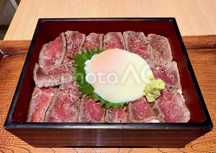 熊本空港のあか牛ステーキ重 あか牛,あか牛ステーキ重,熊本の写真素材