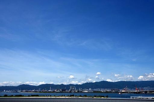 神戸空港より三宮方面を撮影 神戸,空,冬の写真素材